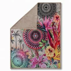 Wendedecke - beige-bunt - Floral - 130x160cm