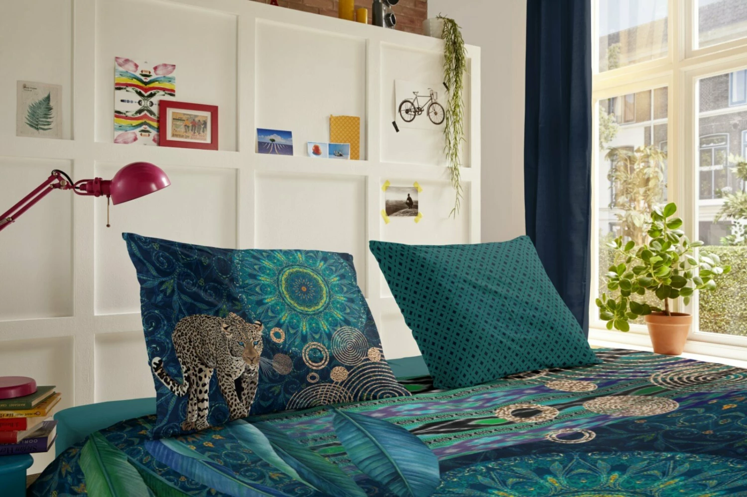 Satin-Bettwäsche - Dschungel - petrol-schwarz - 135x200 cm 4 Satin-Bettwäsche - Dschungel - petrol-schwarz - 135x200 cm – Bild 2