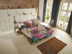 Satin-Bettwäsche - Floral - beige-bunt - 135x200 cm -Heimtextilien Verkäufe 9003955700 03 1600Wx1600H