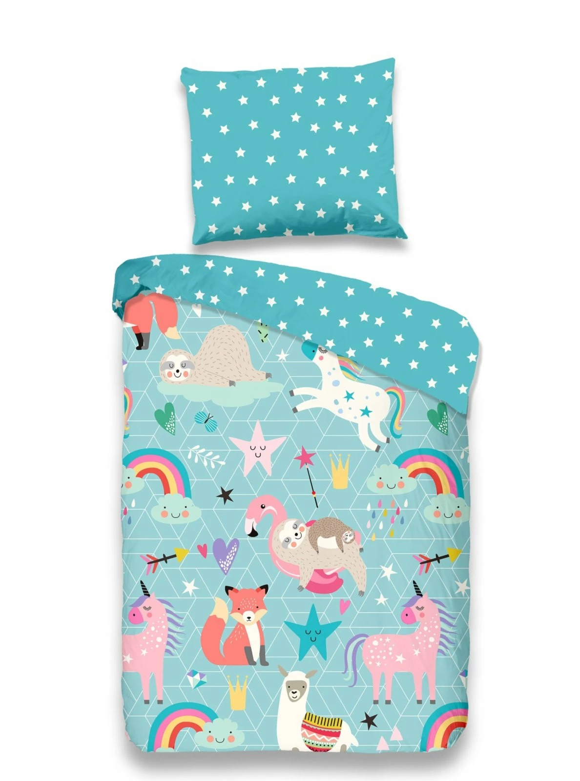 Renforce-Kinderbettwäsche - türkis - 100x135 cm 3 Renforce-Kinderbettwäsche - türkis - 100x135 cm