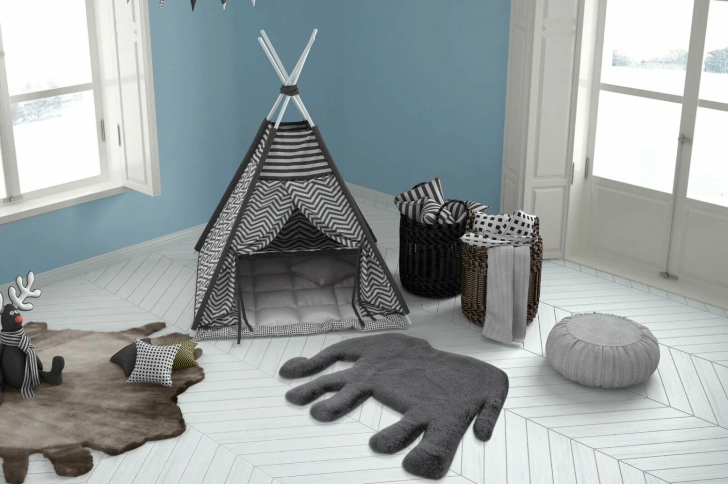 Kinderteppich - Elefant - anthrazit - 60x90 cm 6 Kinderteppich - Elefant - anthrazit - 60x90 cm – Bild 4