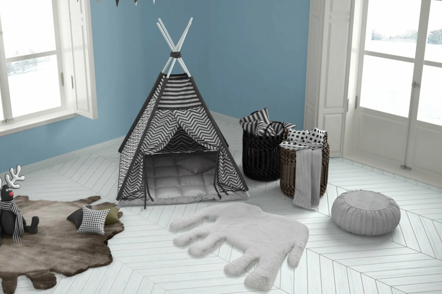 Kinderteppich - Elefant - grau - 60x 90 cm 6 Kinderteppich - Elefant - grau - 60x 90 cm – Bild 4