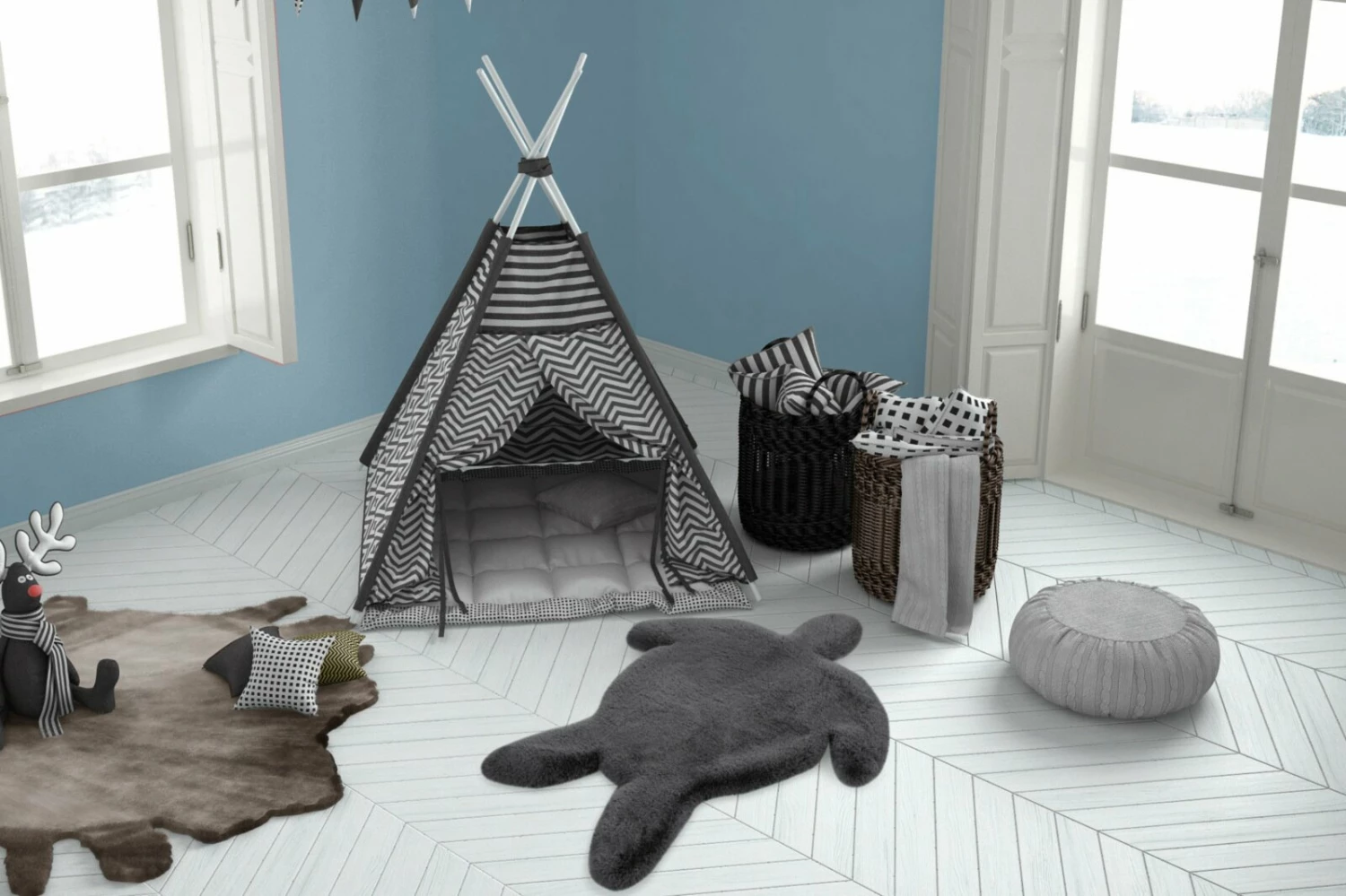 Kinderteppich - Schildkröte - anthrazit - 68x90 cm 6 Kinderteppich - Schildkröte - anthrazit - 68x90 cm – Bild 4