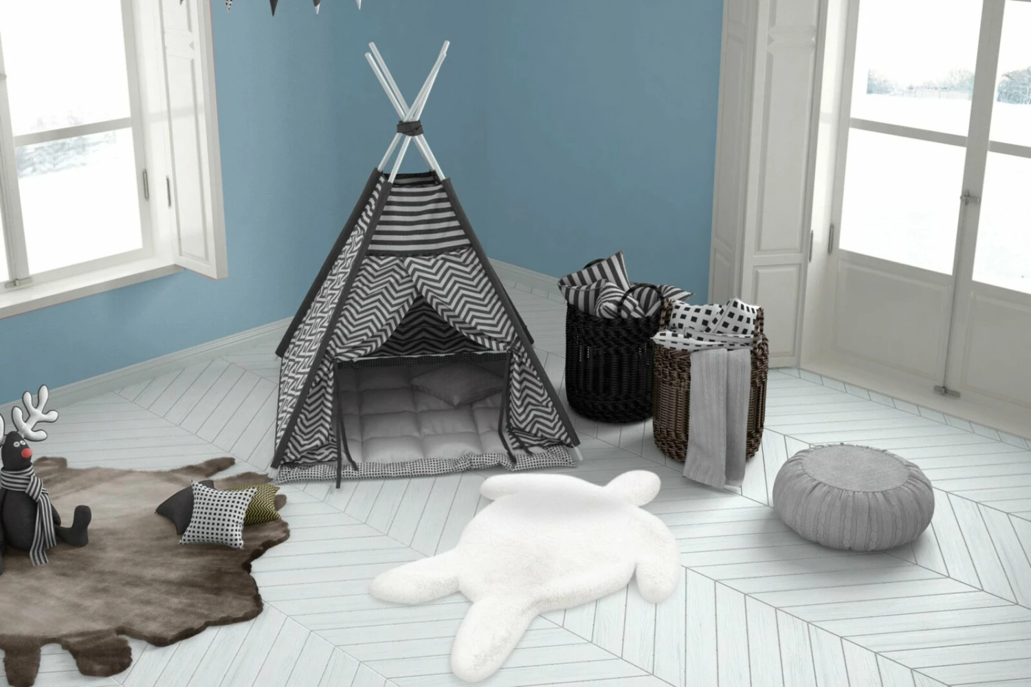 Kinderteppich - Schildkröte - weiß - 68x90 cm 6 Kinderteppich - Schildkröte - weiß - 68x90 cm – Bild 4