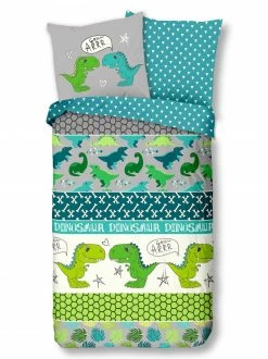 Renforce-Kinderbettwäsche DINOSAUR - bunt - 135x200 cm
