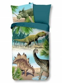 Renforce-Kinderbettwäsche DINO - bunt - 135x200 cm