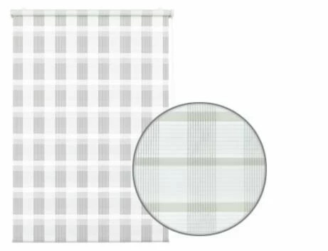 Mini Doppelrollo - weiß - kariert - 45x150 cm 3 Mini Doppelrollo - weiß - kariert - 45x150 cm