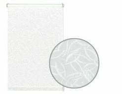 Klemmrollo - weiß - gemustert - 60x150 cm