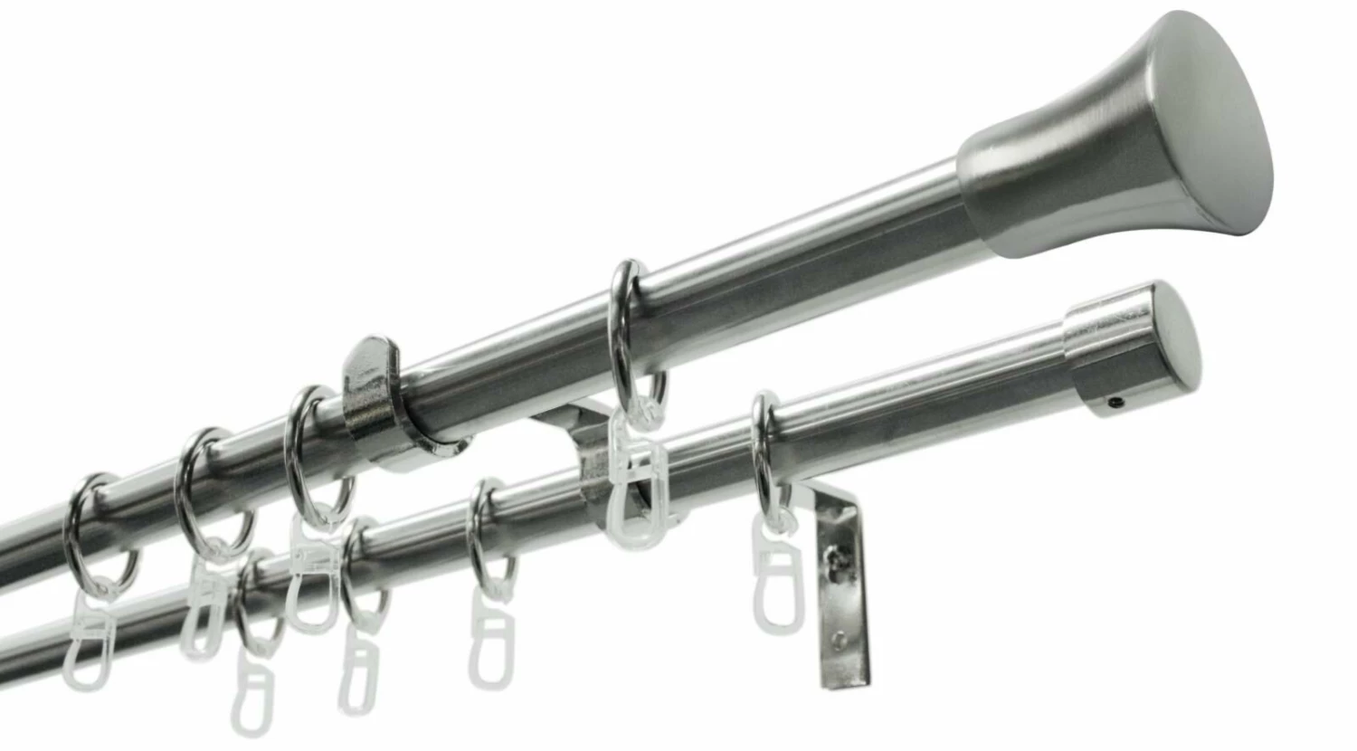 Gardinenstangen-Set KONUS - 2-läufig - edelstahl-optik - 120-210 cm 3 Gardinenstangen-Set KONUS - 2-läufig - edelstahl-optik - 120-210 cm