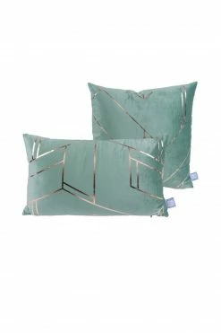 2er-Set Dekokissen - mint-gold - 30x50 cm - 45x45 cm