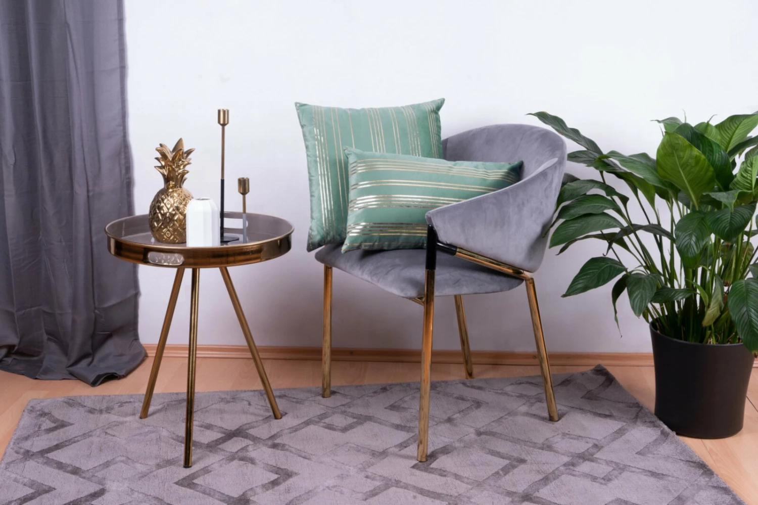 2er-Set Dekokissen - mint-gold - 30x50 cm - 45x45 cm 4 2er-Set Dekokissen - mint-gold - 30x50 cm - 45x45 cm – Bild 2