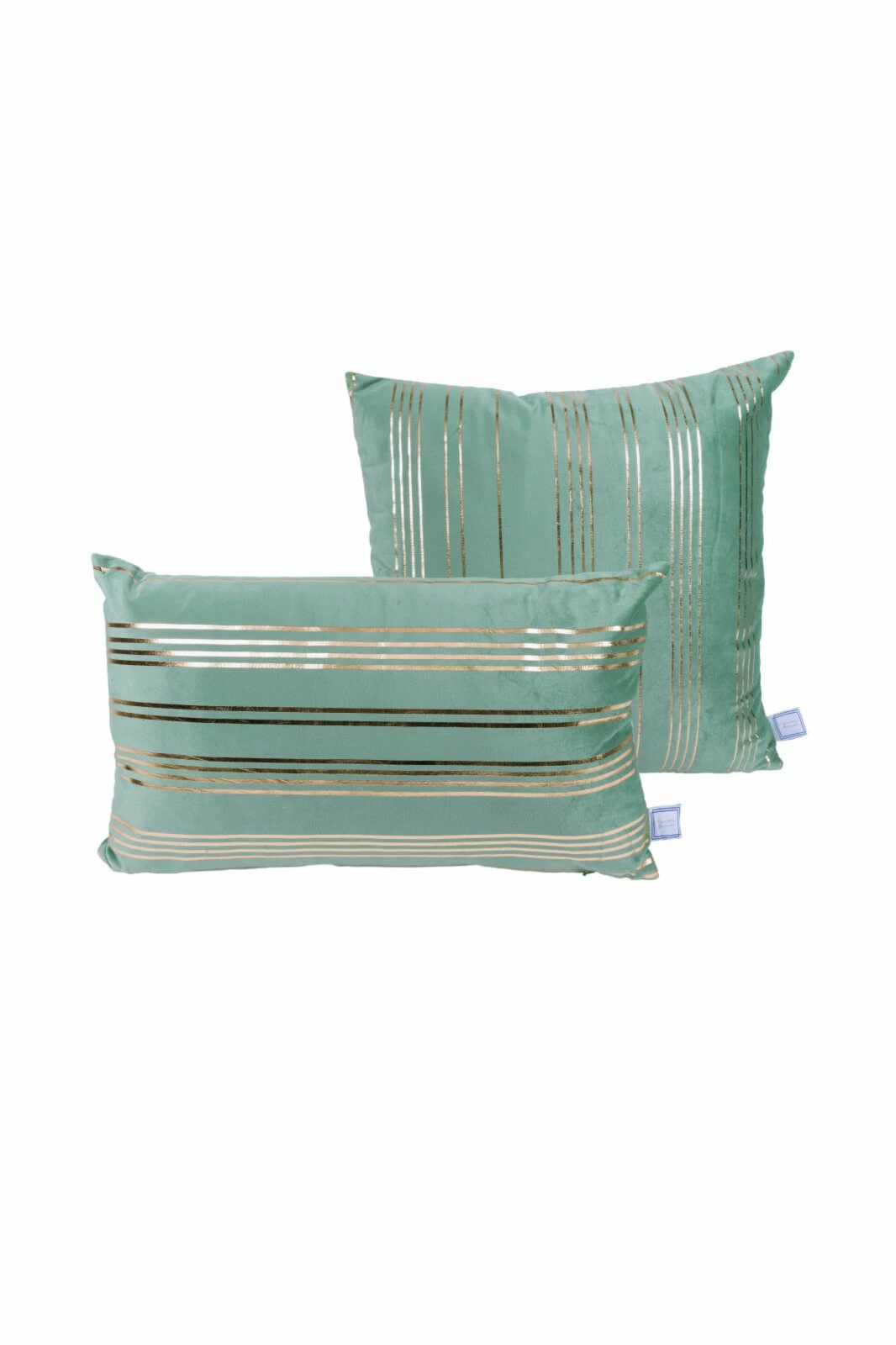 2er-Set Dekokissen - mint-gold - 30x50 cm - 45x45 cm 3 2er-Set Dekokissen - mint-gold - 30x50 cm - 45x45 cm