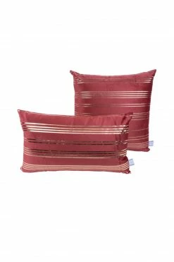 2er-Set Dekokissen - rot-gold - 30x50 cm - 45x45 cm