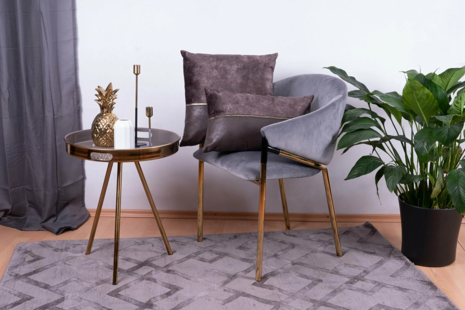 2er-Set Dekokissen - grau-braun - 30x50 cm - 45x45 cm 4 2er-Set Dekokissen - grau-braun - 30x50 cm - 45x45 cm – Bild 2