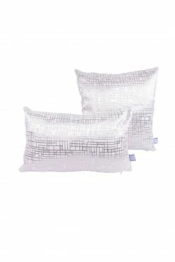 2er-Set Dekokissen - elfenbein-silber - 30x50 cm - 45x45 cm