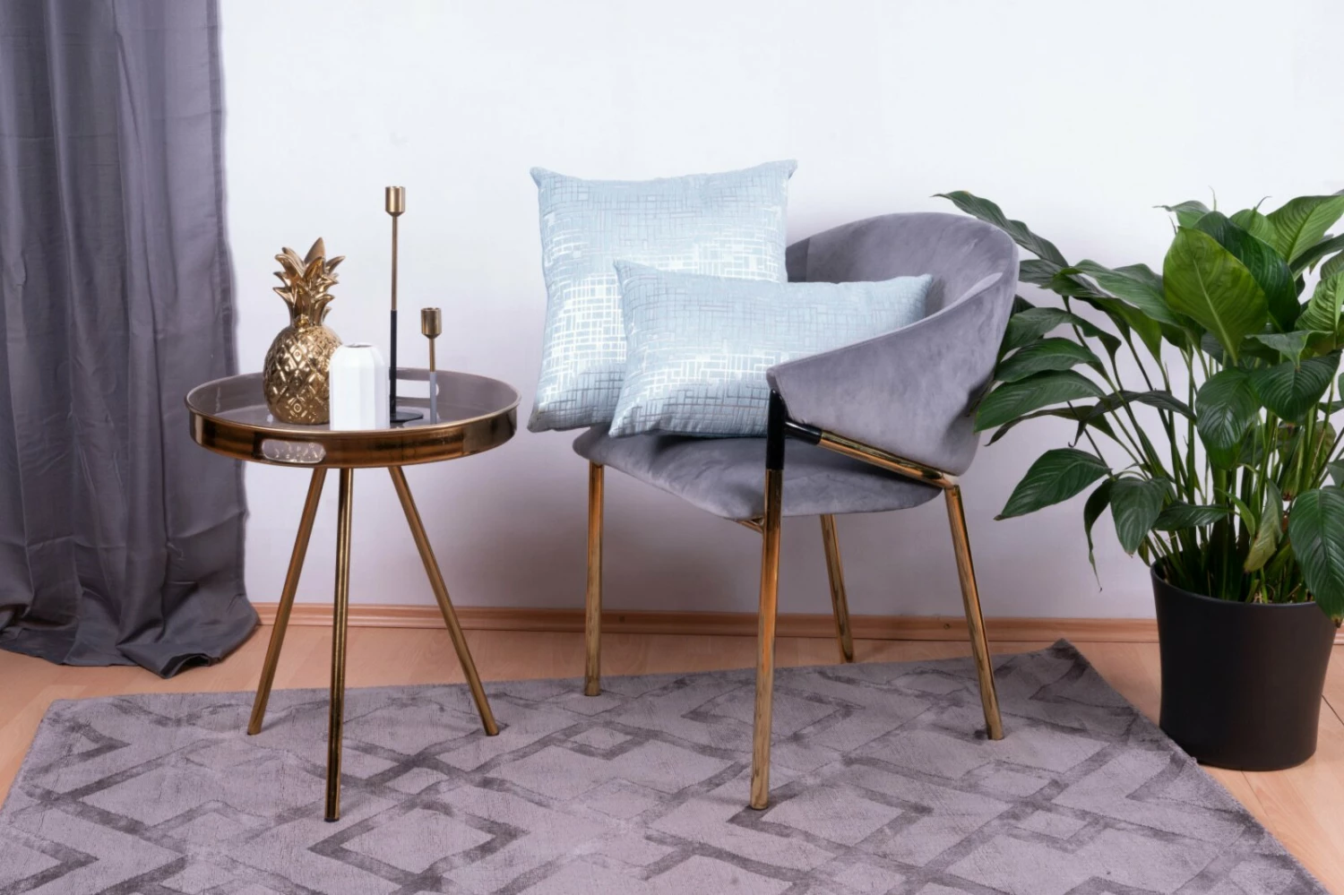 2er-Set Dekokissen - puderblau-silber - 30x50 cm - 45x45 cm 4 2er-Set Dekokissen - puderblau-silber - 30x50 cm - 45x45 cm – Bild 2