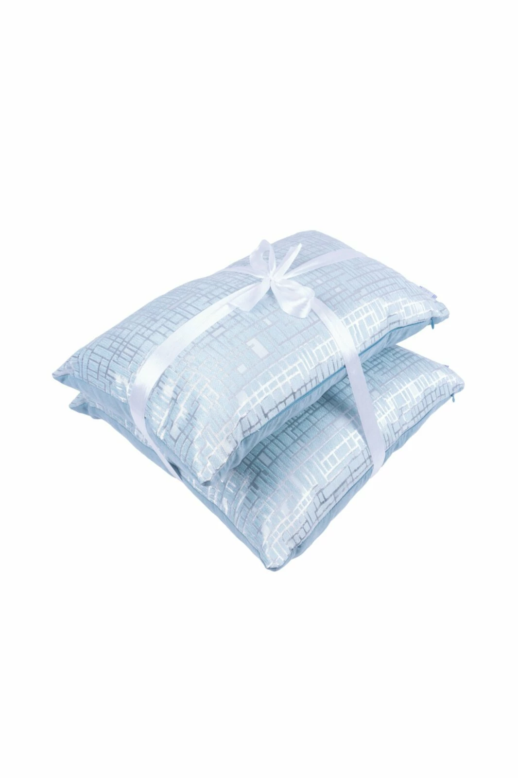 2er-Set Dekokissen - puderblau-silber - 30x50 cm - 45x45 cm 6 2er-Set Dekokissen - puderblau-silber - 30x50 cm - 45x45 cm – Bild 4