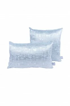 2er-Set Dekokissen - puderblau-silber - 30x50 cm - 45x45 cm