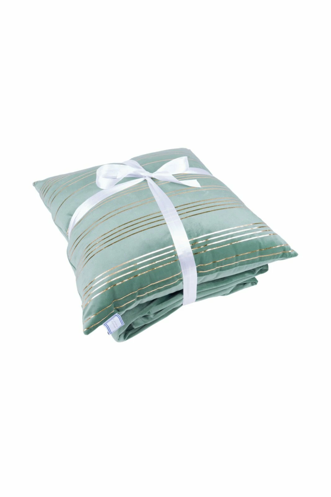 Decke & Kissen - mint-gold - 45x45 cm 6 Decke & Kissen - mint-gold - 45x45 cm – Bild 4