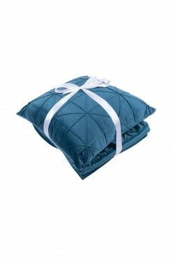 Decke & Kissen - petrol - samtige Optik mit Zierstreifen 9 Decke & Kissen - petrol - samtige Optik mit Zierstreifen -Heimtextilien Verkäufe 9004160100 04 1600Wx1600H