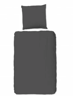 Renforcé-Bettwäsche - anthrazit - 135x200 cm