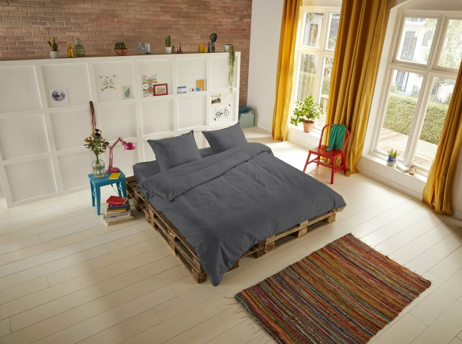 Satin-Bettwäsche - grau - 135x200 cm 4 Satin-Bettwäsche - grau - 135x200 cm – Bild 2