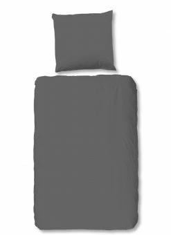 Satin-Bettwäsche - grau - 135x200 cm