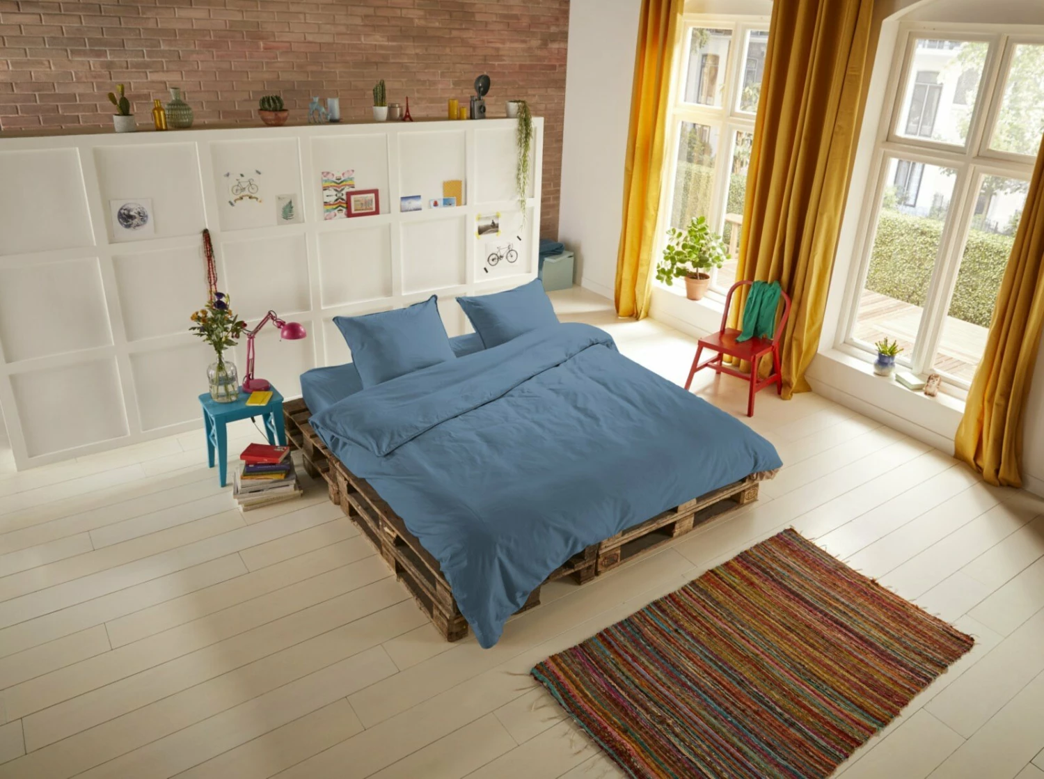 Satin-Bettwäsche - blau - 135x200 cm 4 Satin-Bettwäsche - blau - 135x200 cm – Bild 2