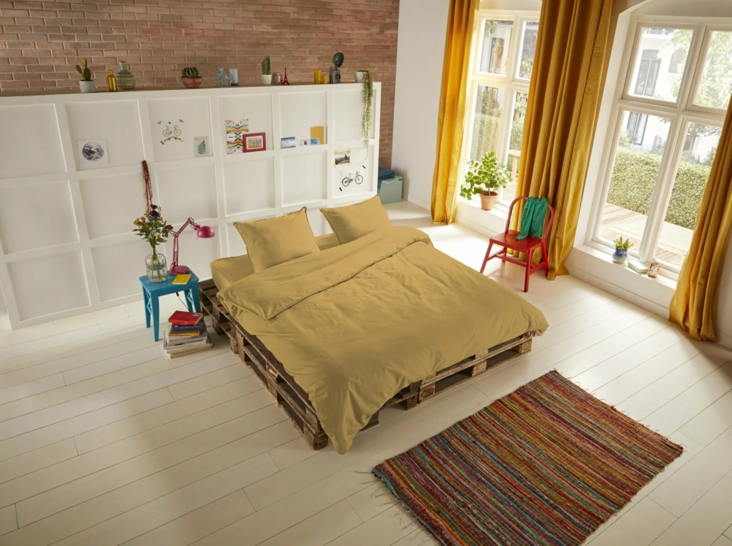 Satin-Bettwäsche - ocker - 135x200 cm 4 Satin-Bettwäsche - ocker - 135x200 cm – Bild 2