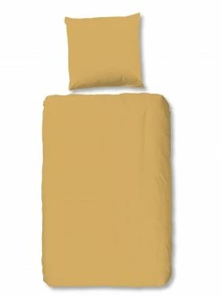 Satin-Bettwäsche - ocker - 135x200 cm