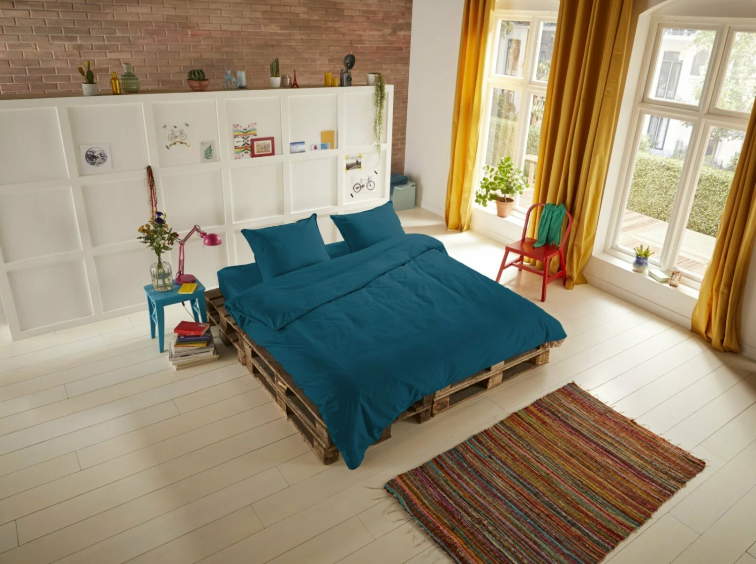 Satin-Bettwäsche - petrol - 135x200 cm 4 Satin-Bettwäsche - petrol - 135x200 cm – Bild 2