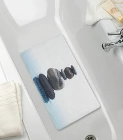 WENKO Wanneneinlage MEDITATION - weiß-blau - 45x75 cm -Heimtextilien Verkäufe 9004217400 03 1600Wx1600H