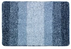 WENKO Badematte - blau-gestreift - 60x90 cm