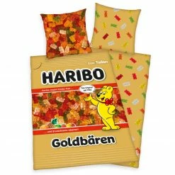 Renforcé-Bettwäsche HARIBO GOLDBÄRENTÜTE - bunt - 135x200 cm