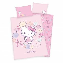 Renforcé-Baby-Bettwäsche HELLO KITTY - rosa - 100x135 cm