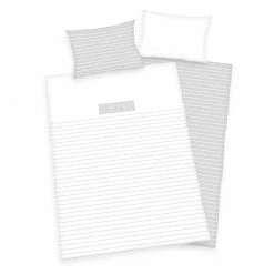 Renforcé-Baby-Bettwäsche I LOVE YOU - weiß-beige - 100x135 cm