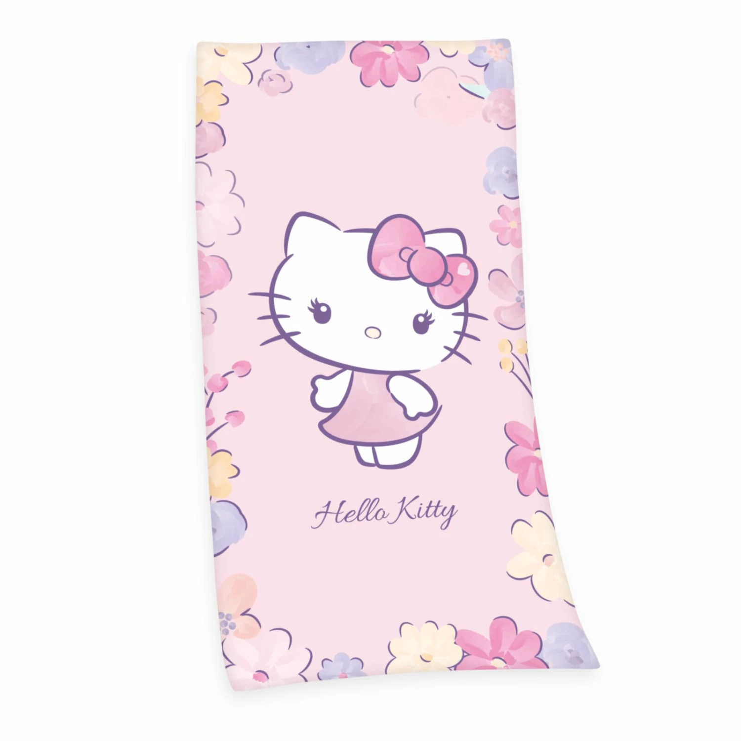 Velours-Badetuch HELLO KITTY - rosa - 75x150 cm 3 Velours-Badetuch HELLO KITTY - rosa - 75x150 cm