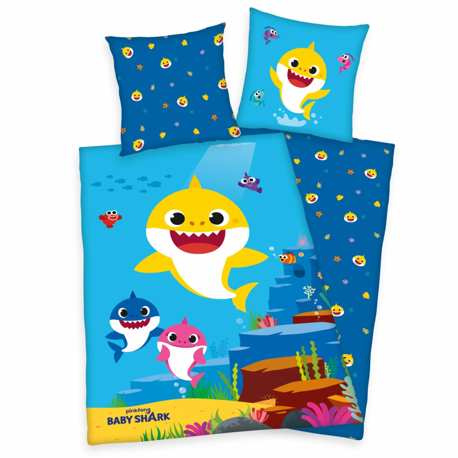 Renforcé-Bettwäsche BABY SHARK - bunt - 135x200 cm 3 Renforcé-Bettwäsche BABY SHARK - bunt - 135x200 cm