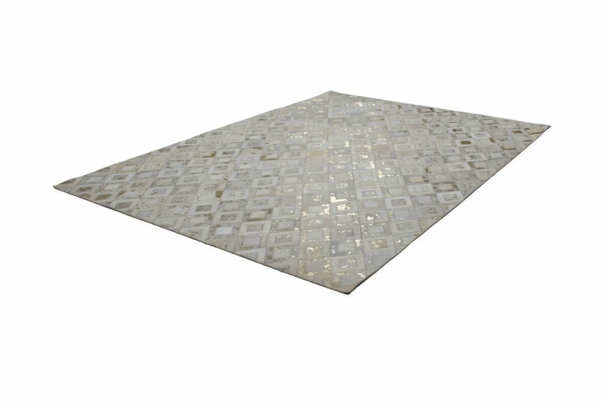 Lederteppich DAZZLE 100 - elfenbein-gold - 80x150 cm 4 Lederteppich DAZZLE 100 - elfenbein-gold - 80x150 cm – Bild 2