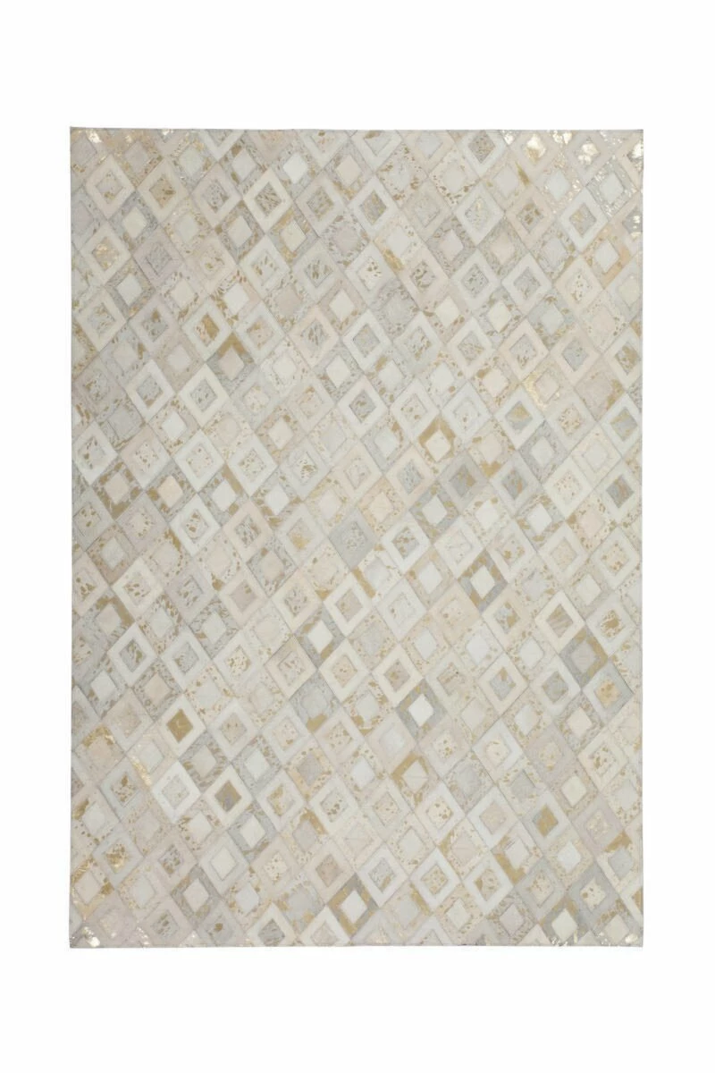 Lederteppich DAZZLE 100 - elfenbein-gold - 80x150 cm 3 Lederteppich DAZZLE 100 - elfenbein-gold - 80x150 cm