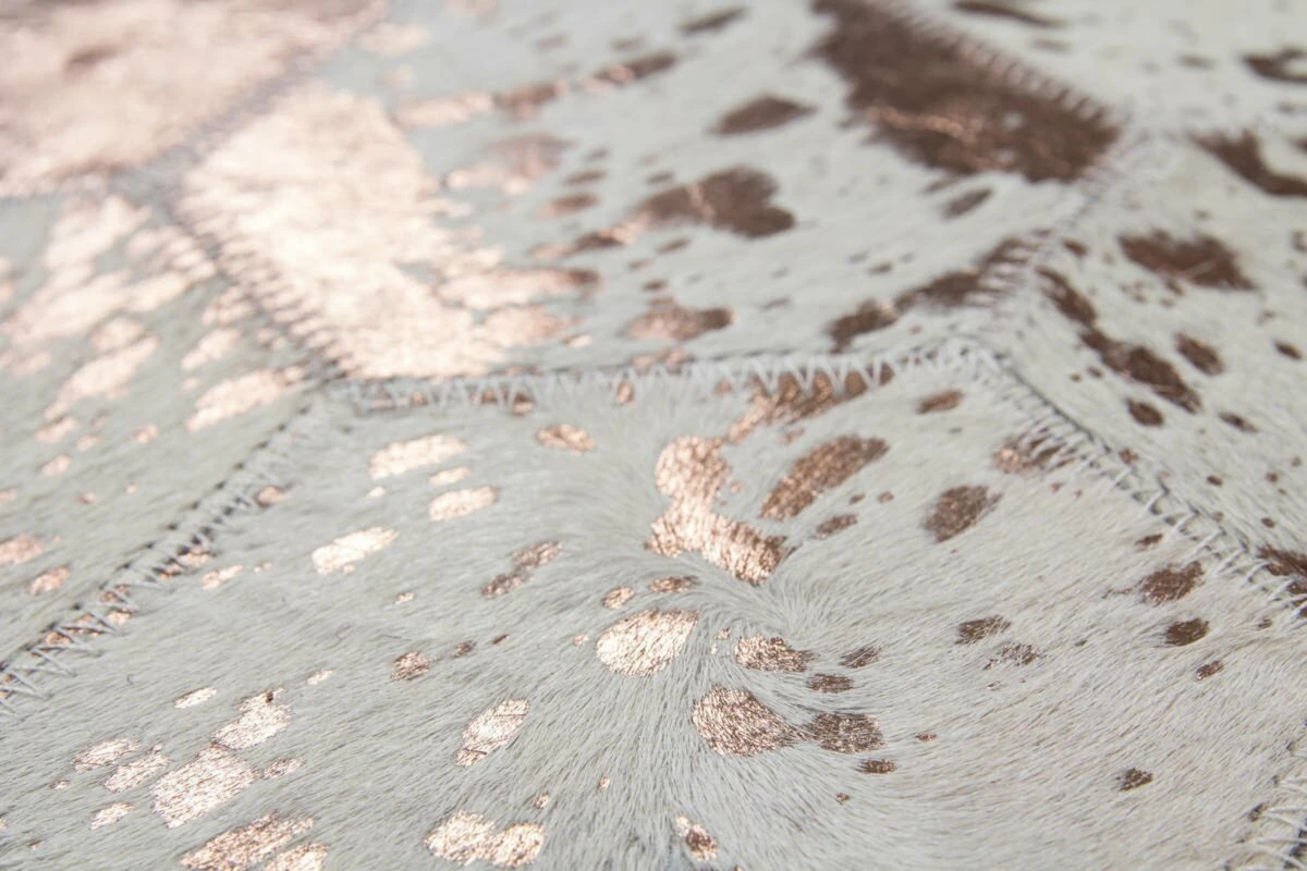 Lederteppich DAZZLE 200 - elfenbein-chrom - 80x150 cm 5 Lederteppich DAZZLE 200 - elfenbein-chrom - 80x150 cm – Bild 3