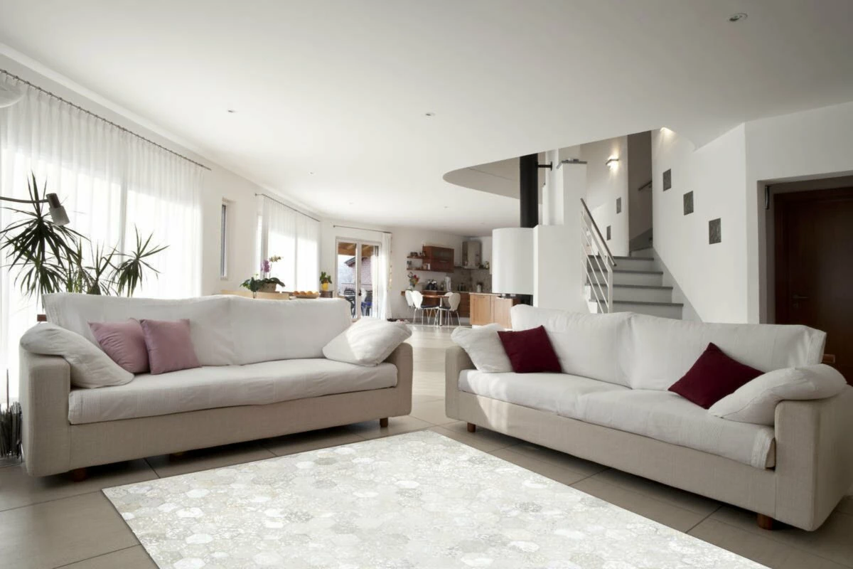 Lederteppich DAZZLE 200 - grau-silber 80x150 cm 6 Lederteppich DAZZLE 200 - grau-silber 80x150 cm – Bild 4