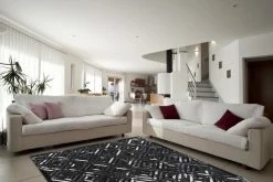 Lederteppich DAZZLE 400 - schwarz-silber 80x150 cm -Heimtextilien Verkäufe 9004709600 04 1600Wx1600H