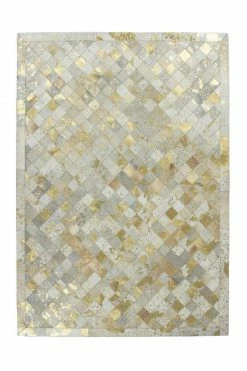Lederteppich ECLIPSE 200 - elfenbein-gold - 80x150 cm