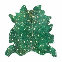 Lederteppich FLY 100 - flaschengrün-gold - 1,35-1,65 m²