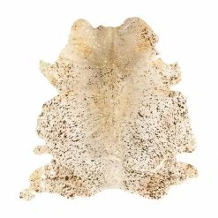 Lederteppich FLY 100 - weiß-gold - 1,35-1,65 m²