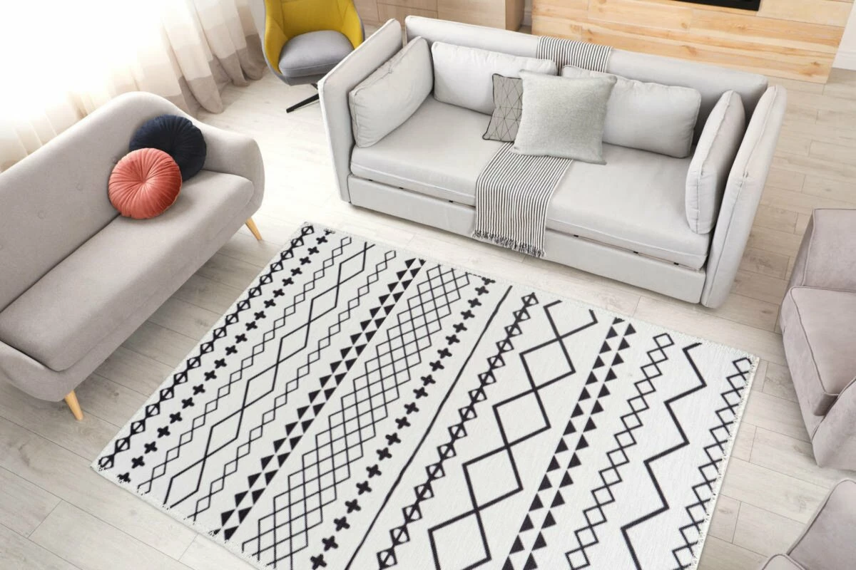 Teppich MAYA 400 - weiß-schwarz - 80x150 cm 6 Teppich MAYA 400 - weiß-schwarz - 80x150 cm – Bild 4