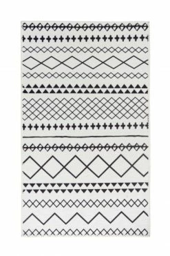 Teppich MAYA 400 - weiß-schwarz - 80x150 cm