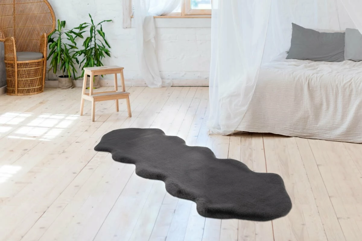 Teppich RABBIT DOUBLE SHEEPSKIN AE 300 - anthrazit - 60x180 cm 6 Teppich RABBIT DOUBLE SHEEPSKIN AE 300 - anthrazit - 60x180 cm – Bild 4