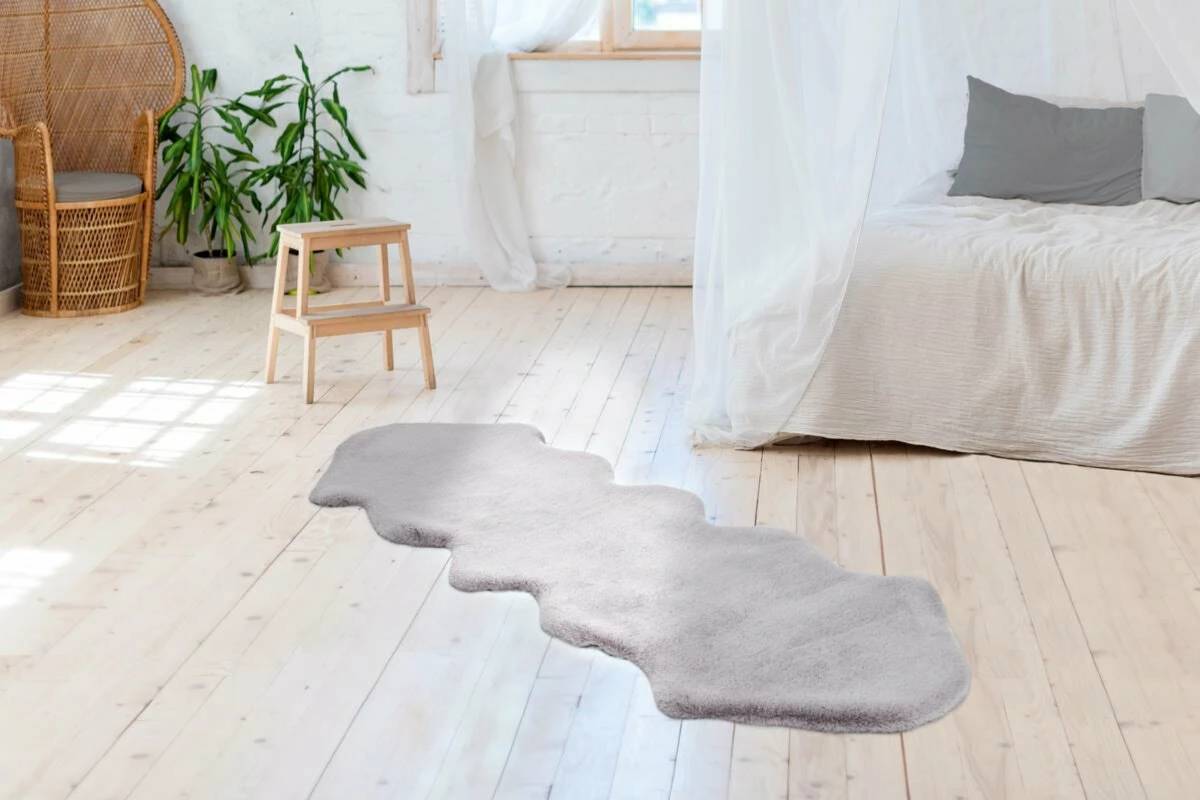 Teppich RABBIT DOUBLE SHEEPSKIN AE 300 - grau-blau -60x180 cm 6 Teppich RABBIT DOUBLE SHEEPSKIN AE 300 - grau-blau -60x180 cm – Bild 4
